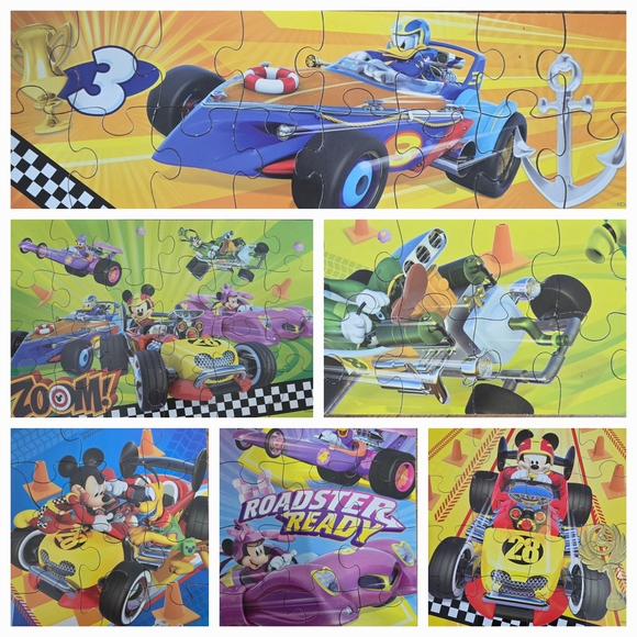 Disney Mickey Mouse Roadster Racers Puzzle Set Of 7 Puzzles - Picture 1 of 9